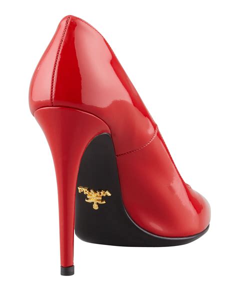 red prada pumps|prada metallic pumps.